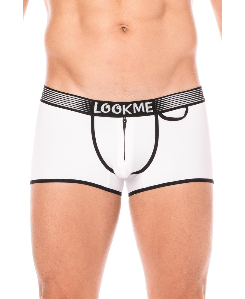 Mini-Pants blanc échancré avec zip 